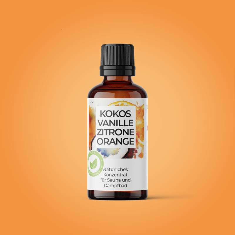 Sauna- & Dampfbadkonzentrat - Kokos, Vanille, Zitrone, Orange