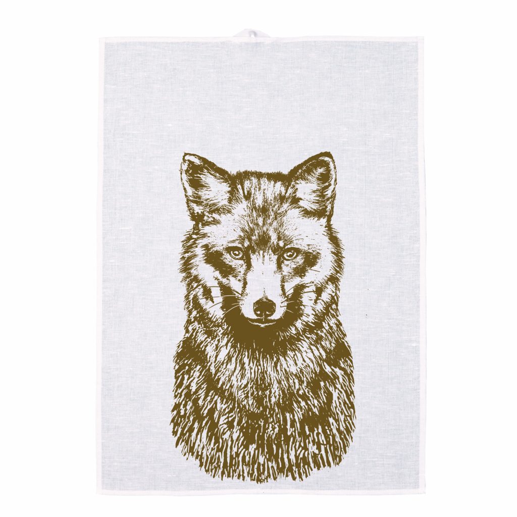 Geschirrtuch aus Halbleinen - Fuchs